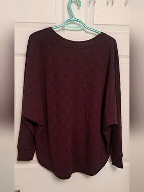 Women’s Oversized Tunic Top XXL 18/20 Stretchy Baggy Burgundy